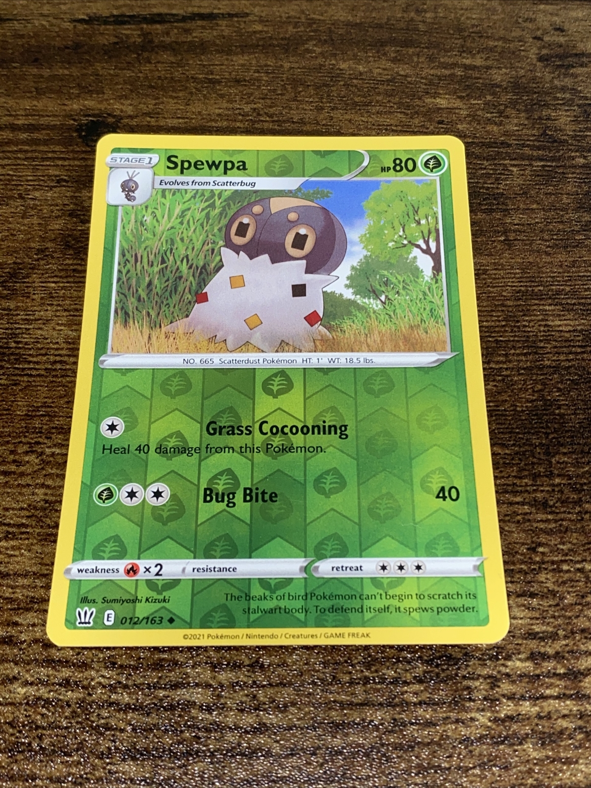 Spewpa 12/163 Uncommon Reverse Holo Battle Styles D1757*