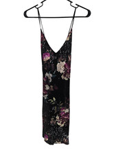 BCX Medium Womens Mini Dress Black Floral Sequin Short Sleeveless NWT