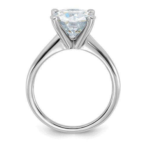 14k White Gold 3 5/8Ct Pure Light Round Moissanite Solitaire Ring Size 5 - Picture 2 of 8