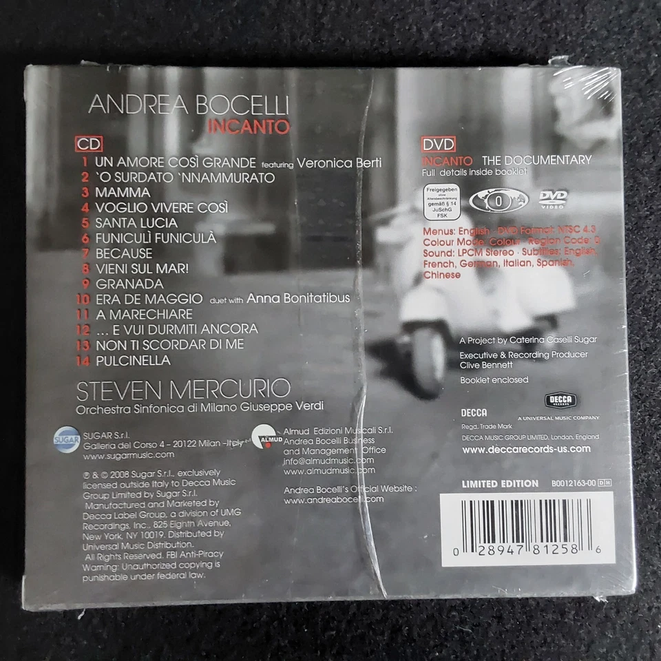 INCANTO by ANDREA BOCELLI-Target Exclusive Deluxe Edition w/Documentary--CD/DVD - Image 2 of 3