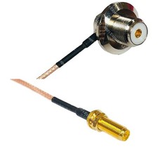 RG316 UHF Female Angle Bulkhead to RP-SMA Female Long RF Cable Rapid-SHIP LOT