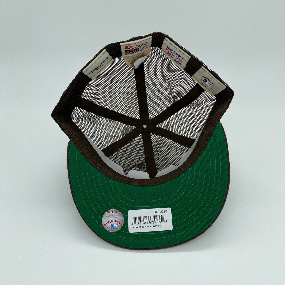 New Era x Fear of God 59Fifty Mesh Snapback Hat Cap Solid Brown
