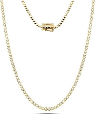 2.07 Ct VS/G Lab Grown Diamond Tennis 16'' Necklace Solid 925 Sterling Silver