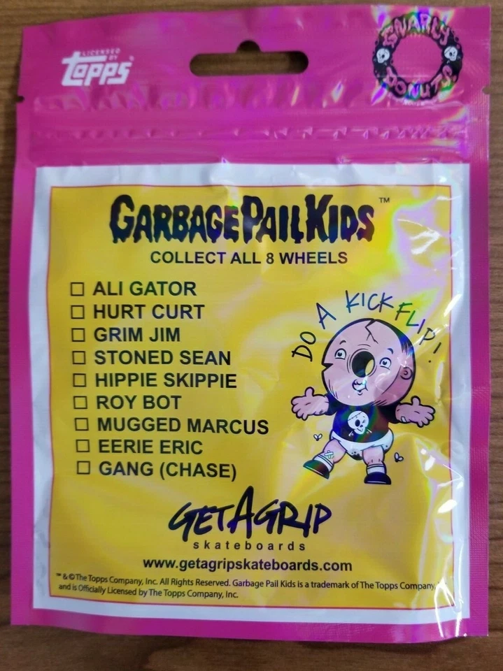 Topps GPK Garbage Pail Kids GET A GRIP Series 3 Skateboard WHEEL 8x COMPLETE SET - Imagem 3 de 4