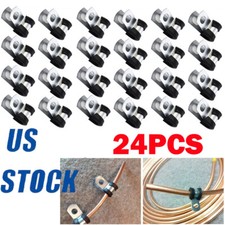 24pc 316 P Clip Metal Fuel Pipe Clamp Rubber Line Brake Clip Hose Mounting New 24pc 316 P Clip Metal Fuel Pipe Clamp Rubber Line Brake Clip Hose Mounting New