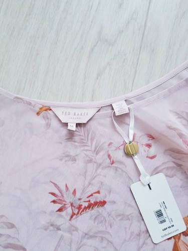 Ted Baker Kaaci One Shoulder Balloon Sleeve Floral Cover Up Pale Pink BNWT £95 M - Picture 5 of 12