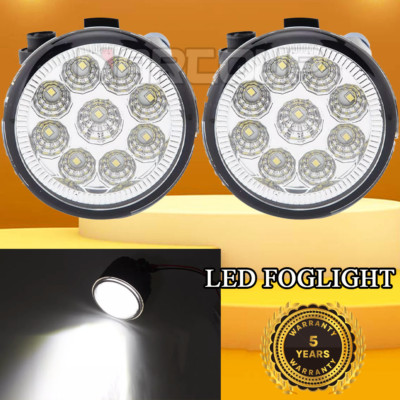 PAIR Front White LED Fog Light Driving Lamp Replacement For Nissan / Infiniti