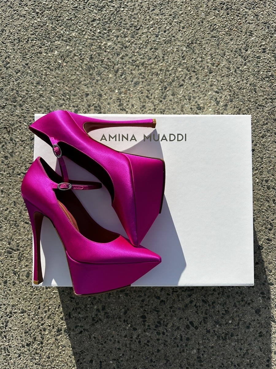 amina muaddi 37 yigit platform heels barbie pink Australia