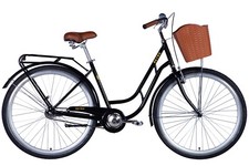 Fahrrad City Damen 28" Korb Stadt Retro Tiefeinstieg Gepäckträger Schwarz RH48cm