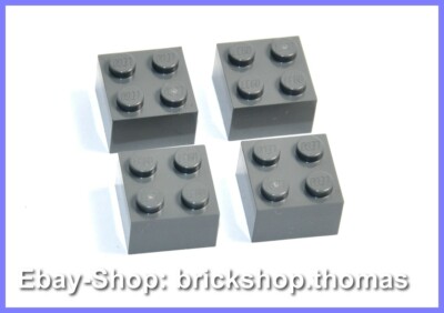 Lego 4 x Steine Bausteine grau 3003 - Basic Brick 2x2 Dark Bluish Gray NEU / NEW