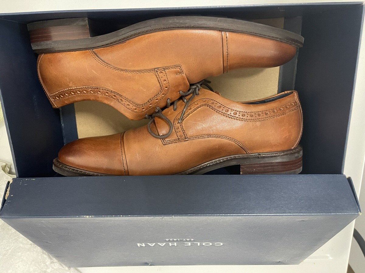 Cole Haan Buckland Brown Oxford Cap Toe Dress Shoes C28882 Men's