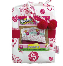 Shopkins Adorbs 3-Pack Sheet Set Twin Size Pink White NWT