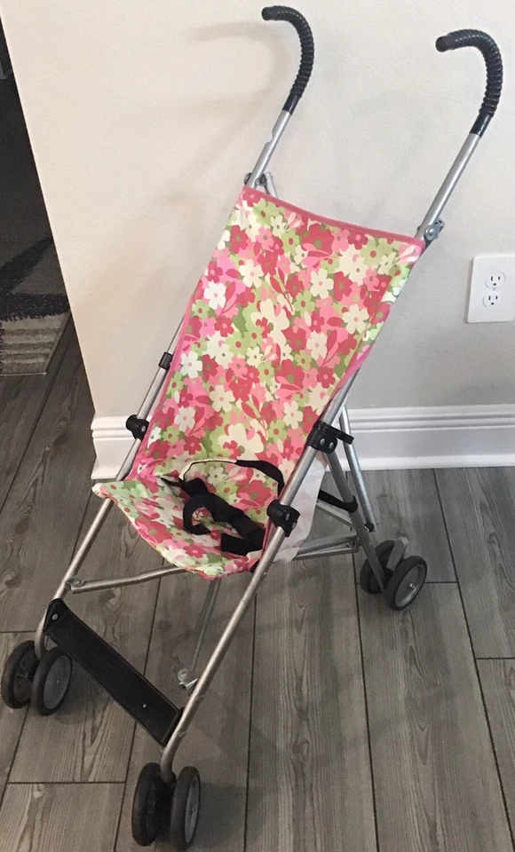 Vtg. Cosco Stroller Light Weight Compact Folding Flower Power Travel Vacation - Image 2 of 4