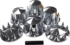 Axle Cover Chrome Abs Flat Top Combo Kit With 33mm Thread-on Lug Nut Covers