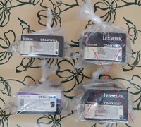 Original Lexmark C544X1YG, Toner Gelb- Original Lexmark C544X1CG, Toner Blau