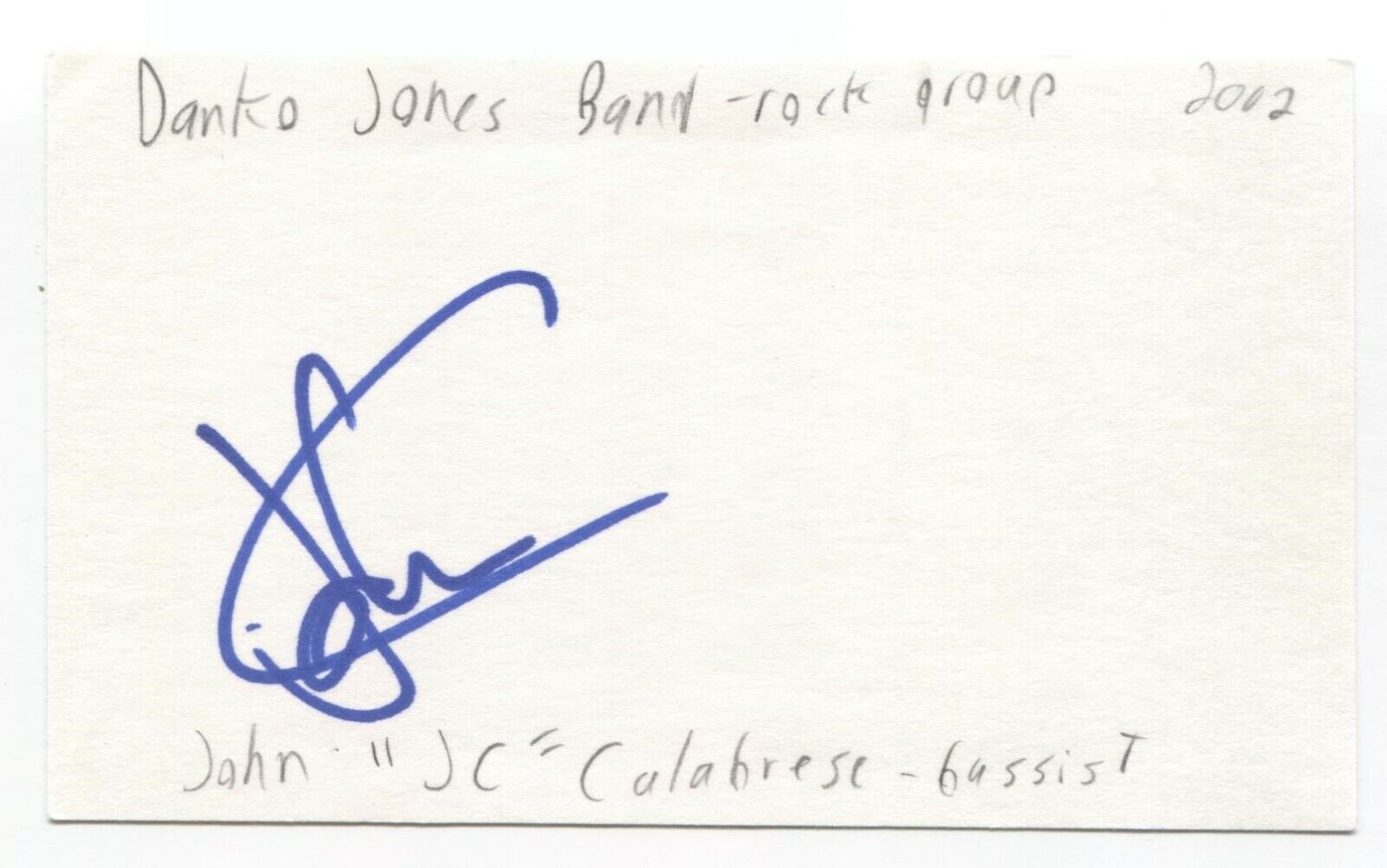 Danko Jones Band - John Calabrese Dallas Mall Popular product Card Signed Autograp Index 3x5