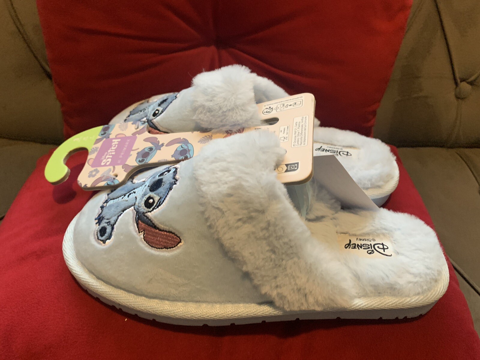 SAOLA Pantofole Disney Lilo & Stitch morbide comode blu soffici suola rigida taglia 3 nuove