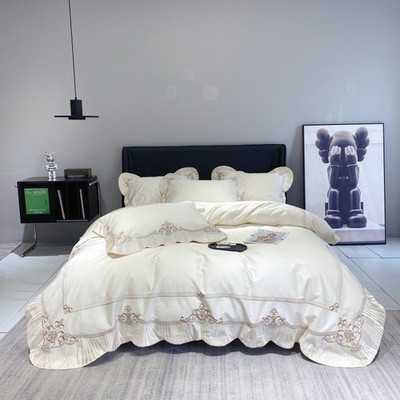 Egyptian Cotton Bedding Set King Blue Duvet Covers Bed Sheet  Sheet Linens