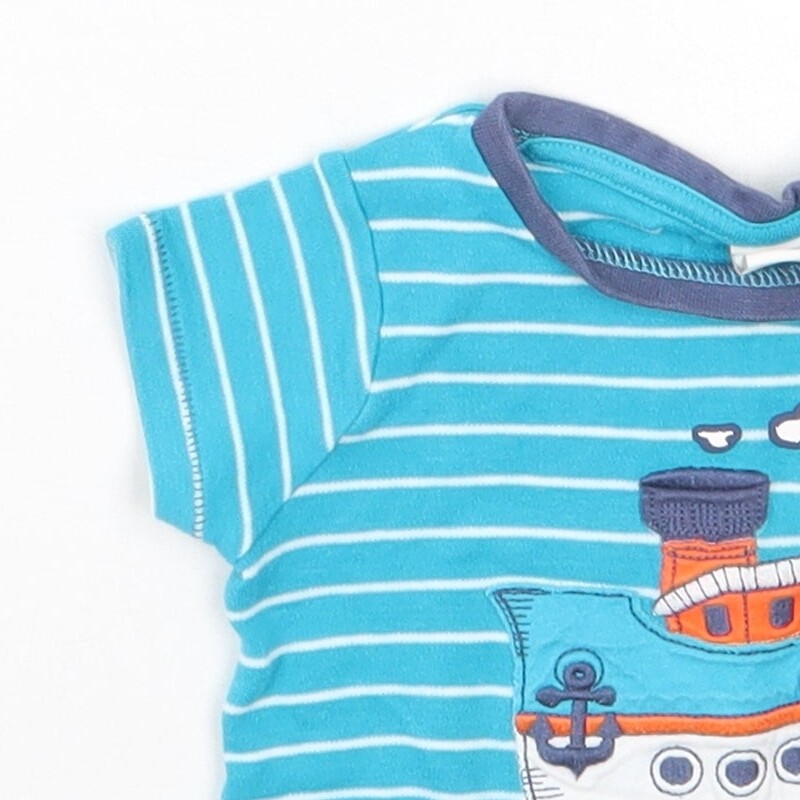 Mini Club Girls Blue Striped Cotton Blend T-Shirt Size 3-6 Months - b image 8