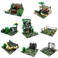 MOC WWII Giungla Posizione Militare Base Porta Armi Costruzione Mattoni Blocchi Piastra