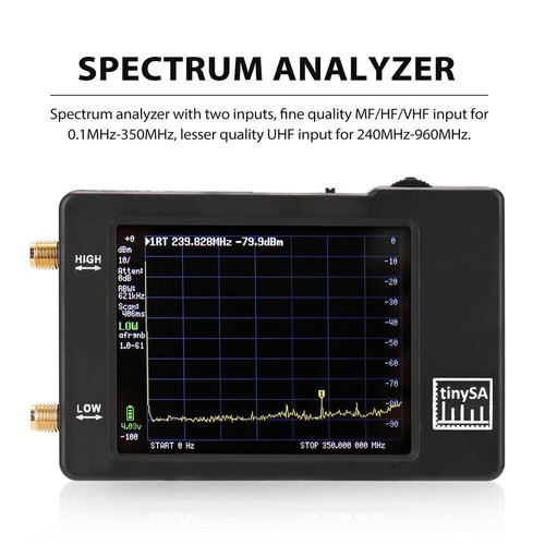 Cankypu tinySA Handheld Two Inputs Tiny Spectrum Analyzer 2.8 Inch