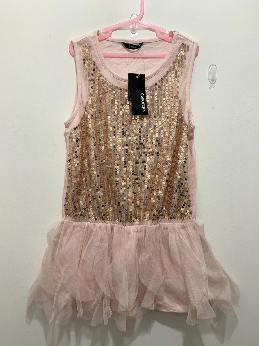 Girl gold cheap dress sequins