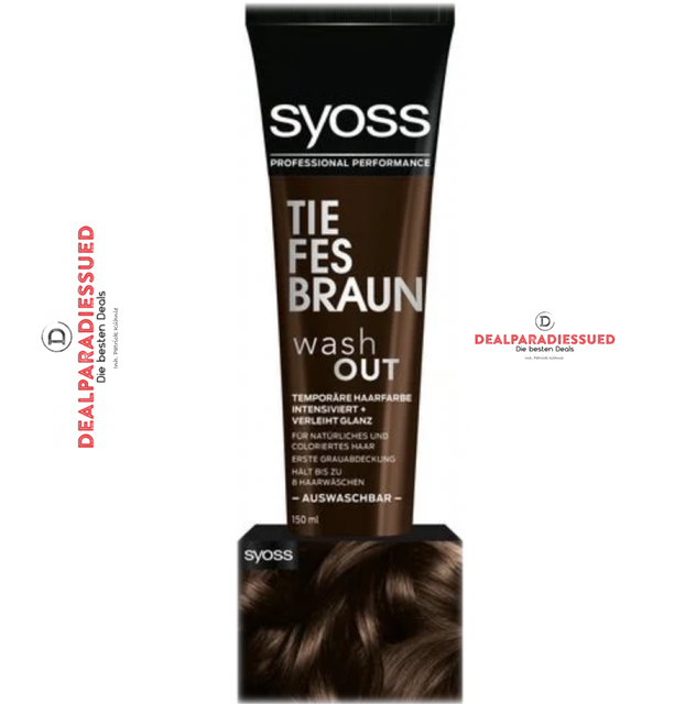 Syoss Wash Out Warmes Braun Vorher Nachher Syoss Wash Out auswaschbare Haarfarbe, 150ml - Tiefes Braun online