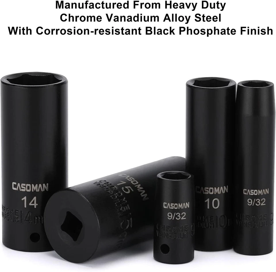 50Pcs 1/4" Drive Master Impact Socket Set 6-Point, Sae/Metric Standard/Deep,Cr-V - Image 3 of 4