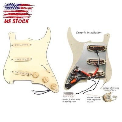 Alnico V SSS Pickup Loaded Pickguard Large 250K Pot for Strat ST Stratocaster