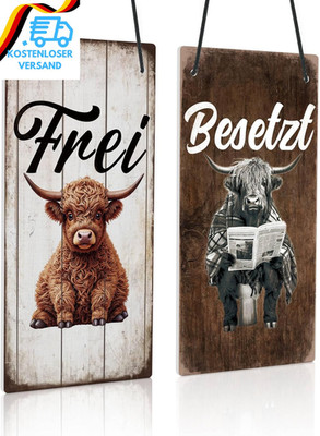 Putuo Decor PVC Türschild Frei/Besetzt   Lustiges Doppelseitiges Motiv Mit Hochl