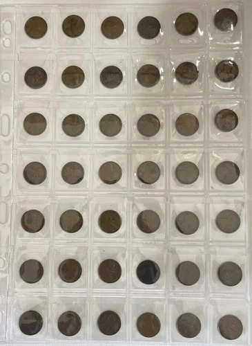 42 Wheat Pennies-  1917- 1958 Very Fine Coins- Includes 2x (two) 1919 S Mint