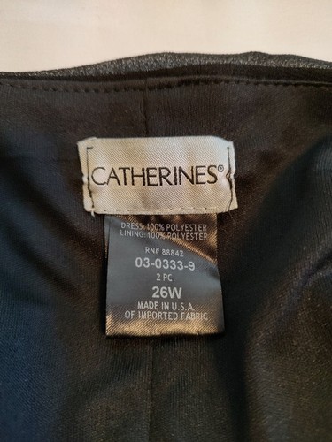 Catherine's Black Masquerade Beaded Dress & Jacket Set 26W NWT - Picture 4 of 10