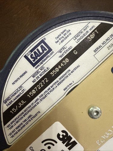 DBI SALA 3504430 ULTRA-LOK SELF RETRACTING LIFELINE 30FT 15072272 NOS - 第 6/10 張圖片