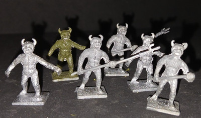 Hetitage Custom Cast 1308 Gargoyles X6 1977 OOP Lead D&D minis