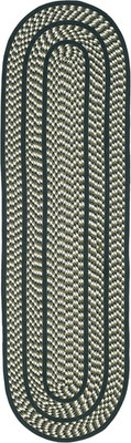Braided Collection 2'6'' X 4' Oval Ivory / Dark Green BRD401B Handmade Country Co