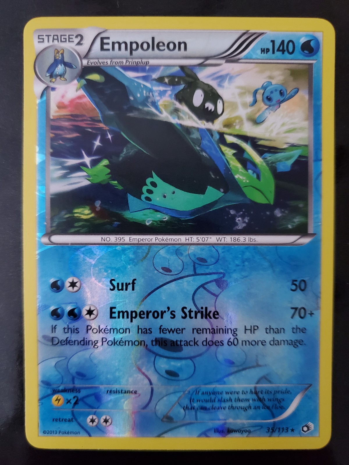 Empoleon 35/113 Reverse Holo Rare Pokemon TCG Card BW Legendary Treasures LP-NM