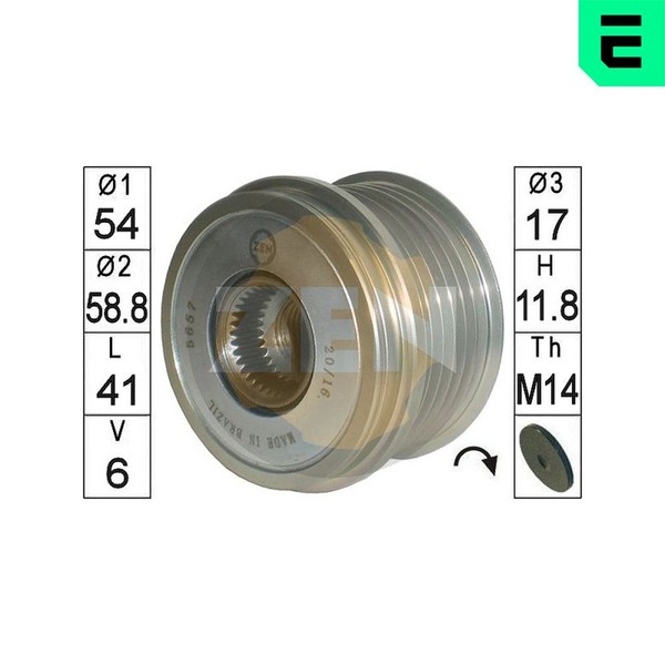 Generatorfreilauf ERA ZN5657 FüR Hyundai Santa FÉ 2 CM Ix35 LM EL ELH 3 DM DMA 1-image