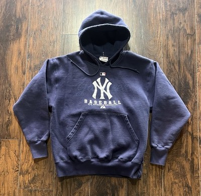 Vintage Y2K New York Yankees Majestic Hoodie Navy Blue Mens Medium