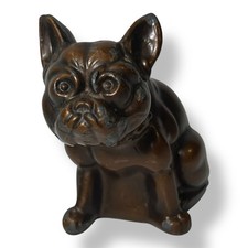 "Estatuilla Bulldog Francés Vintage Acabado Bronce Spelter 2.5"" ¿Molde Westmoreland?