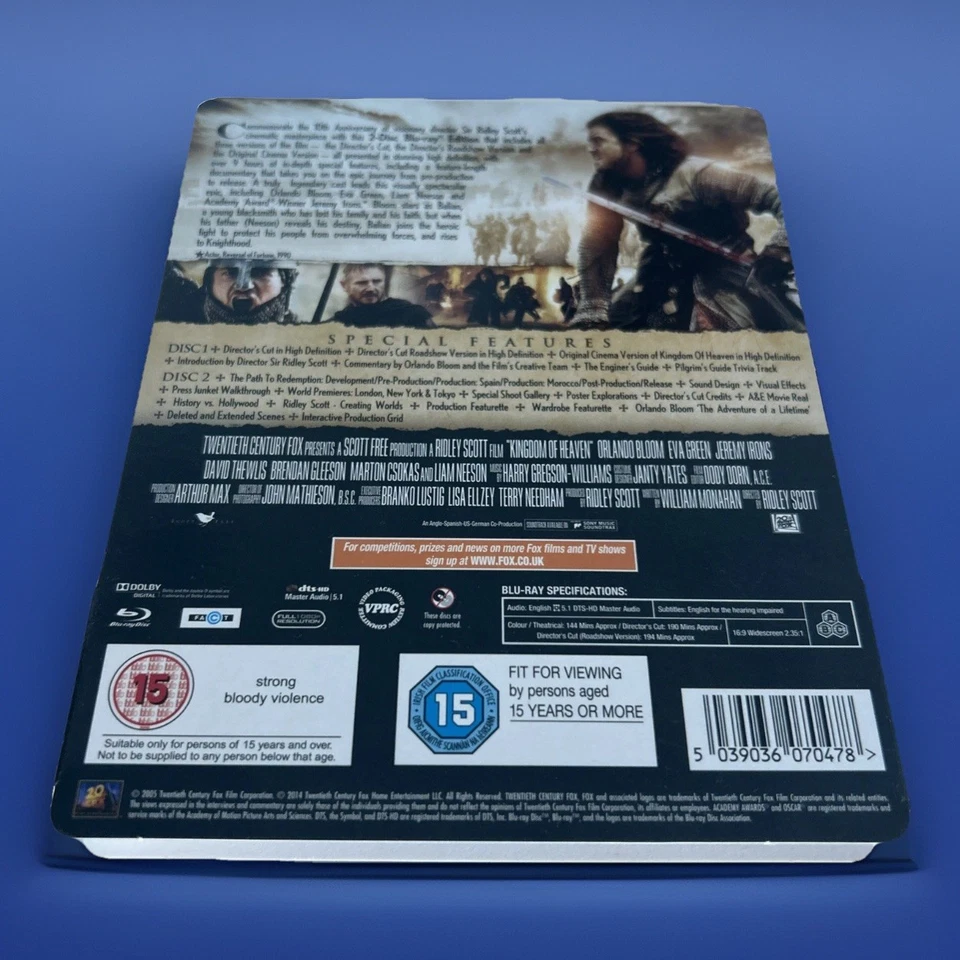 Kingdom of Heaven (Blu-ray, 2015) Zavvi Exclusive Ultimate Edition Steelbook UK - Image 4 of 4
