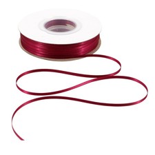 Solid Color Satin Ribbon 1/8 inch x 100 Yards Roll Wine Double Faced for Gift...