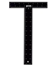 Better Office Products T Square, T Ruler, 12 inch Metal T Ruler Carbon Black 