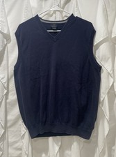 Brooks Brothers  346  Supima Cotton Sz L 100 Cotton Navy Dark Blue Vest Office