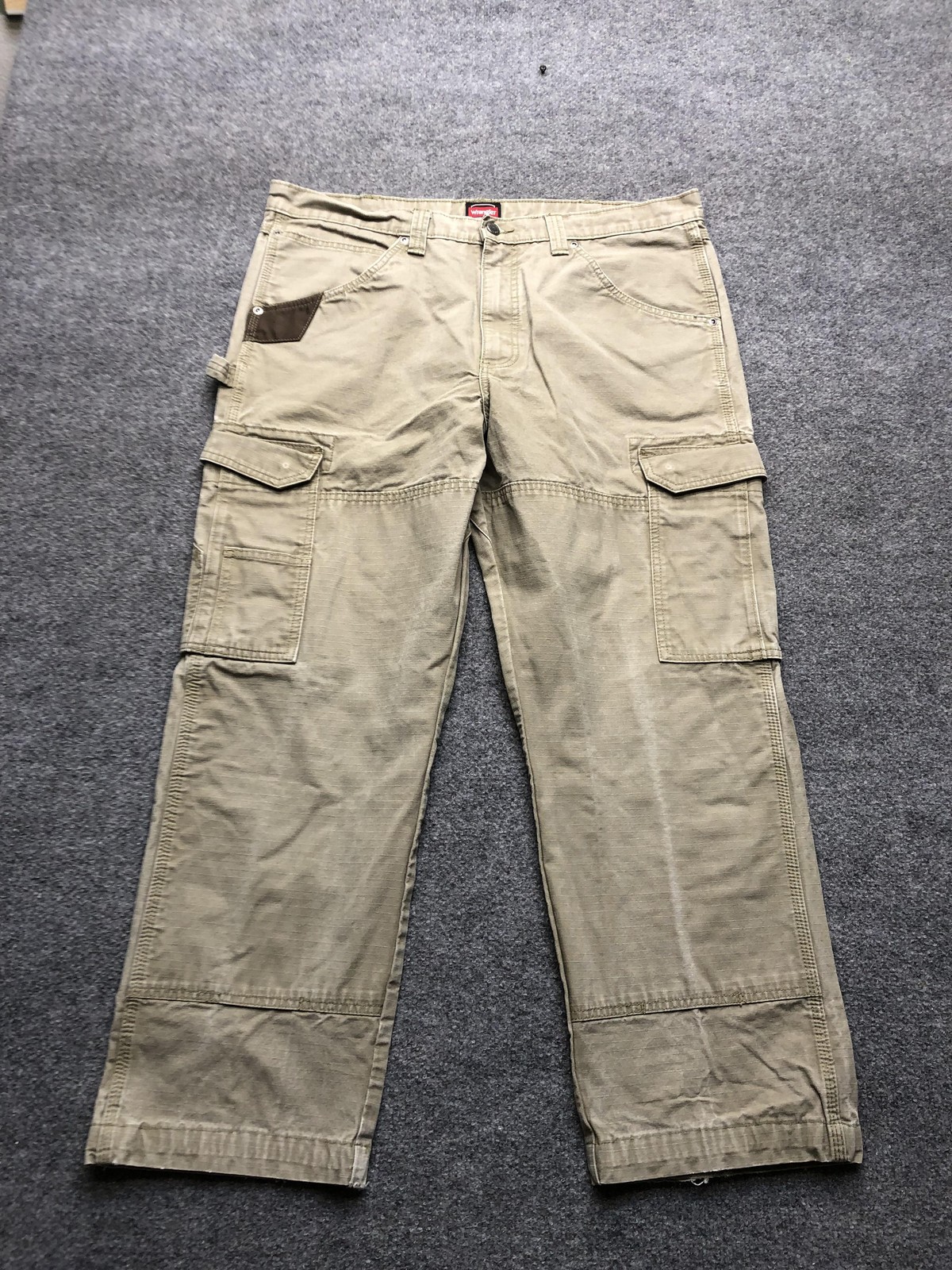 Cargo Pants Mens 36x30 Beige Workwear Utility Pockets Relaxed Fit Straight Leg-image