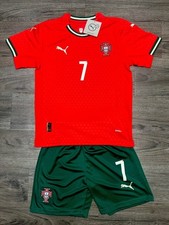 Portugal Ronaldo 7 Youth X-SMALL Jersey  Short Set Portugal Kids Soccer Kits