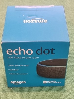 Neu Amazon Echo Dot 3. Gen Anthrazit BRANDNEU VERSIEGELT NIE GEÖFFNET VOLLSTÄNDIG LESEN 