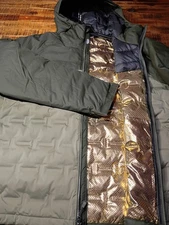 Columbia Mens Grand Trek III 650 Down Hooded Jacket Omni Heat Gold! Waterp Large