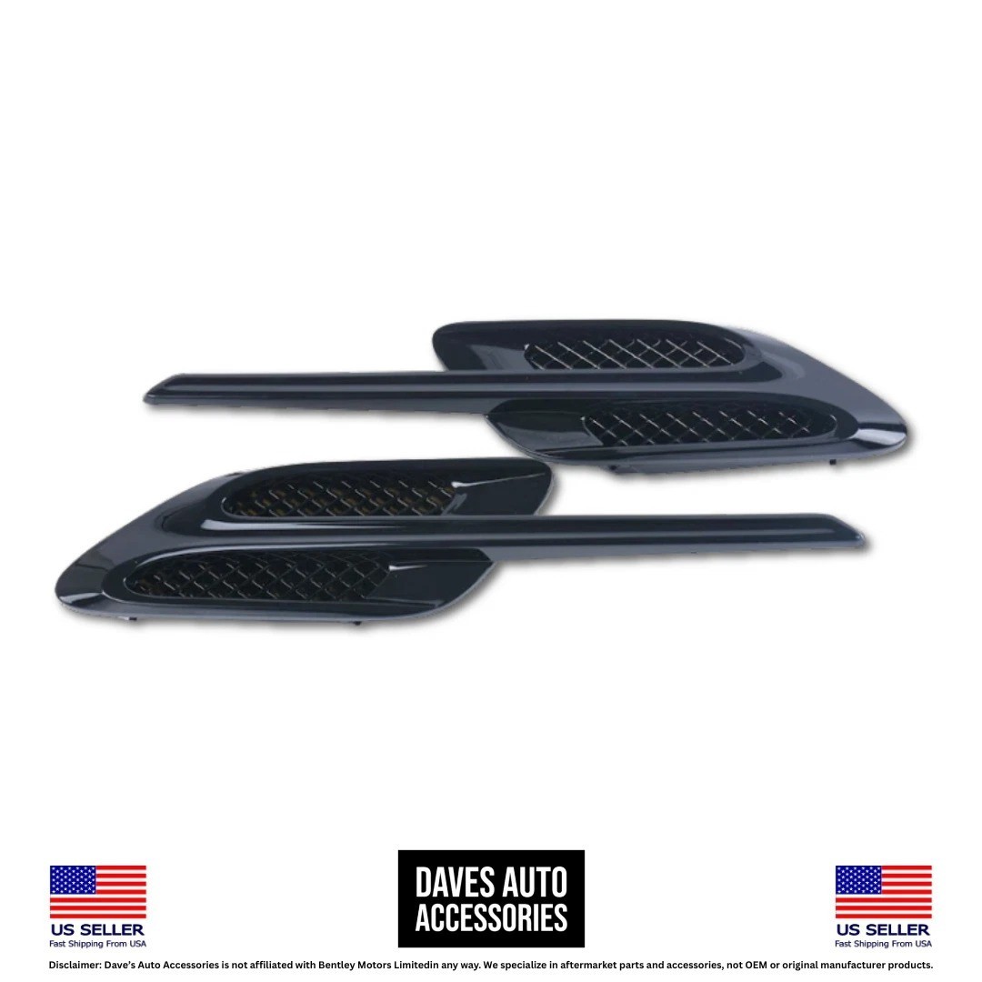 Bentley Continental GT GTC Black Fender Vent Grilles 2016 2017 2018