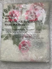 Vintage New Floral Lace 64  French country Round Tablecloth