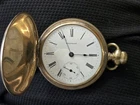 Antique Waltham Traveler Gold Filled Case Mens Pocket Watch Working!